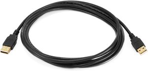 3ft <strong>USB</strong> <strong>2.0</strong> a Male to a Male 28/24AWG Cable Gold Plated Black for Data Transfer Hard Drive Enclosures, Printers, Modems and More