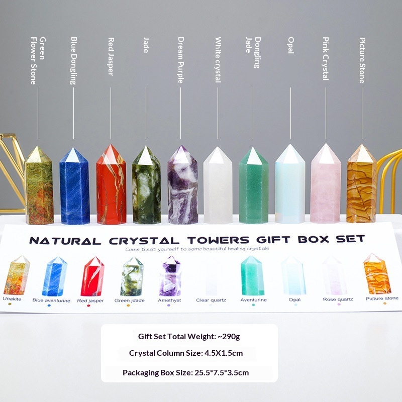 Ensemble de 10 baguettes en cristal, style D
