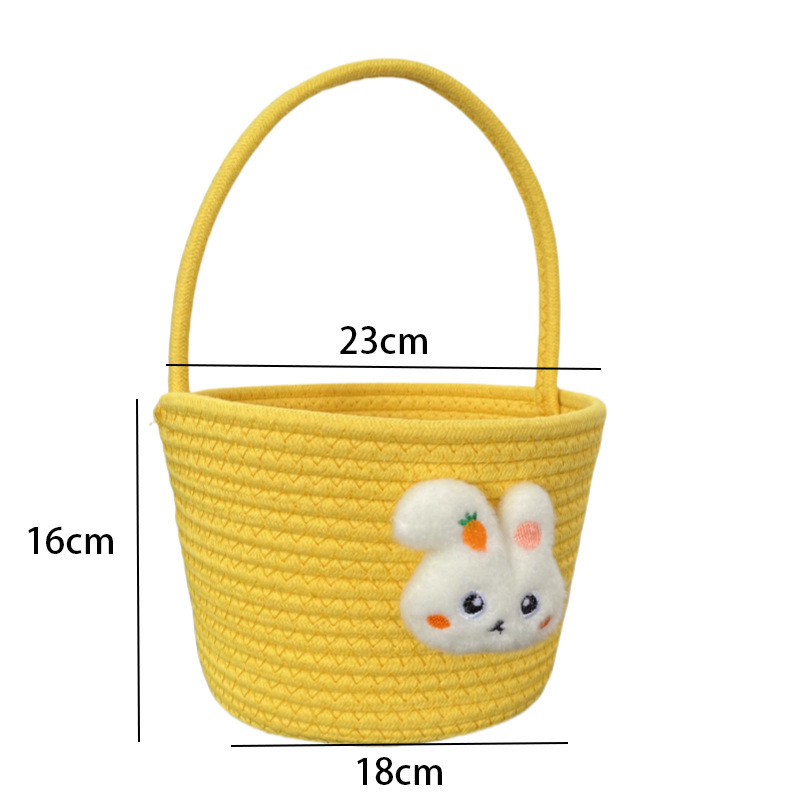 Yellow rabbit basket-mouth 23-bottom 18-height 16cm-weight 300g