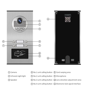 Directo de fábrica, sistema de videoportero impermeable de 7 pulgadas, intercomunicador multifamiliar de 4 botones, cámara a Color, timbre con cable Tuya - Product Image 6