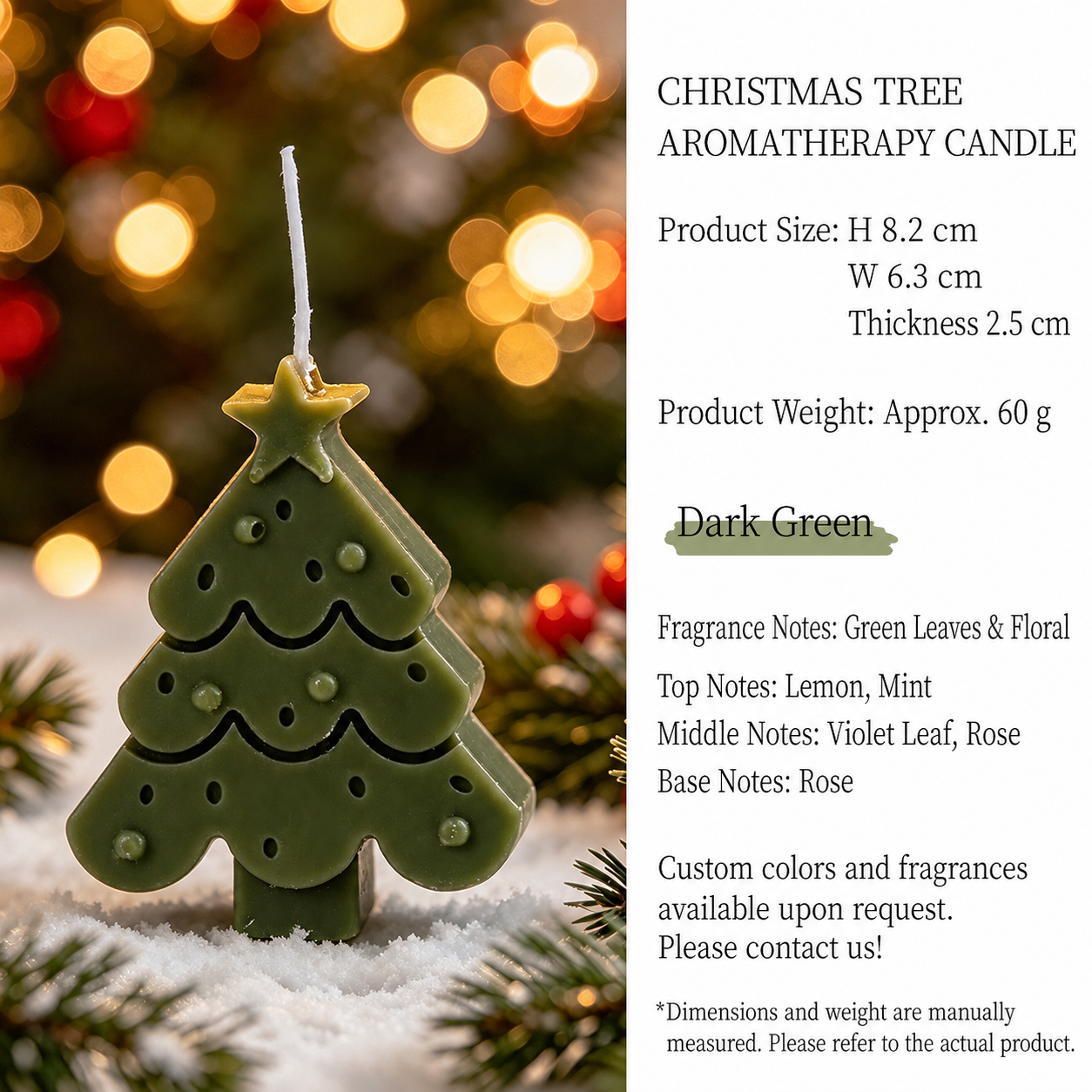 Tree Scented Candle-Dark Green