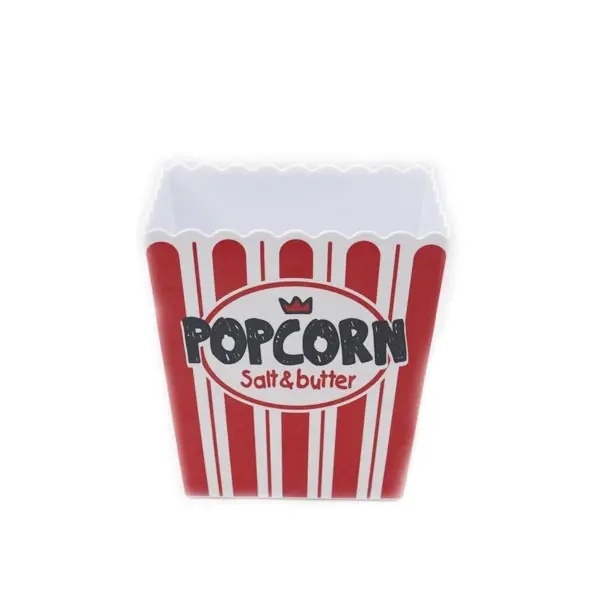 Atacado design personalizado melamina vermelho plástico popcorn balde