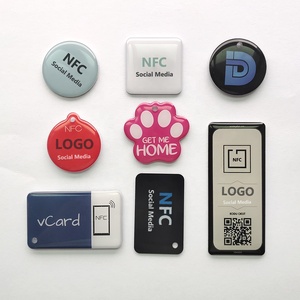Cmrwritable yazılabilir Social 125khz 13.56mhz Rfid epoksi anahtarlık sosyal medya ve erişim kontrol kartı paylaşımı için Nfc Metal etiketi - Product Image 5