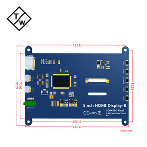 5-Zoll-HD-kompatibler kapazitiver Touchscreen 5,0-Zoll-LCD-Anzeigemodul 800x480 für Raspberry Pi 2B/3B/4B/PC/BB Schwarz/Bananen-Pi - Product Image 5