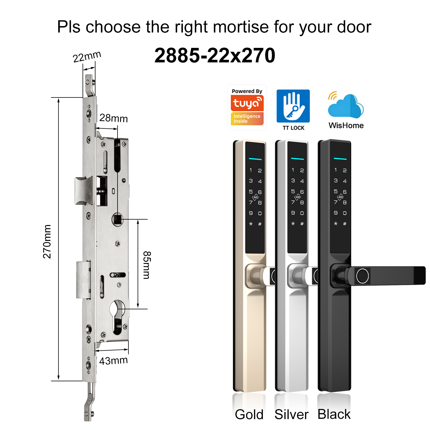 Long Handle with 2885 Swing Multi-point Mortise(22x270mm)