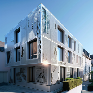 Perforiertes Blech Typ Gebäude fassade Verkleidung system Moderne dekorative Aluminium-Vorhang fassade mit hoher Dichte