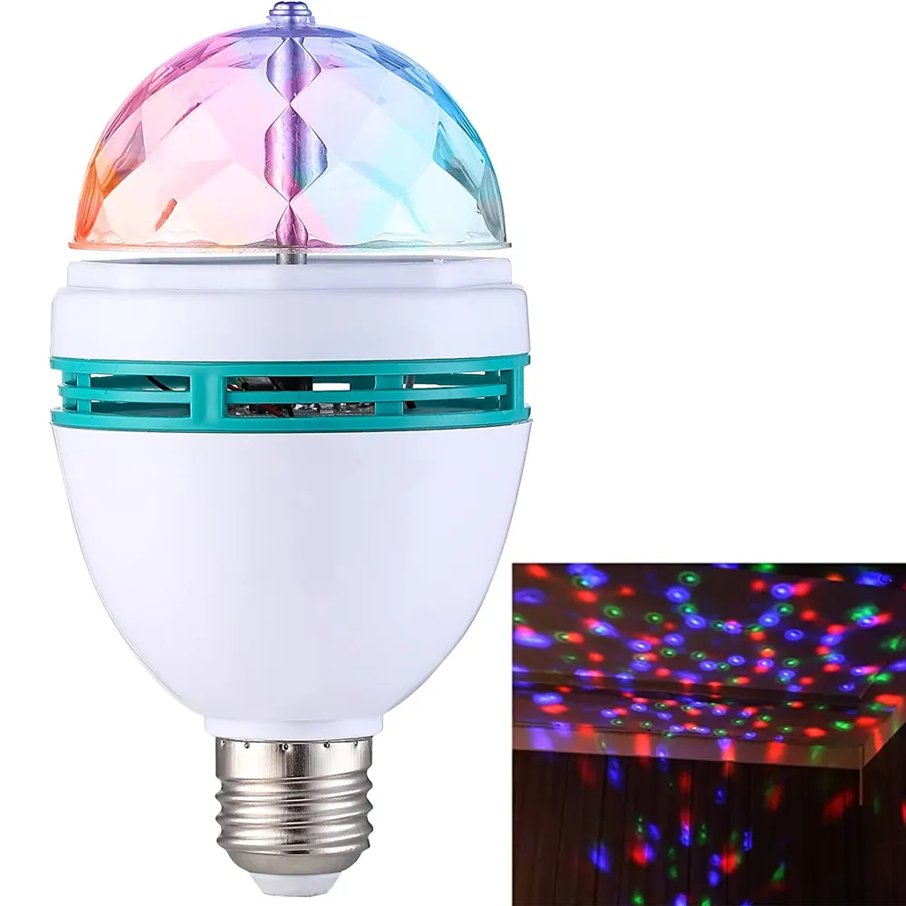 Hot sale Disco Ball Light LED Rotating Bulb 3W E27 RGB Party Light Lamp Disco Light Bulb Multi Crystal Disco Bulb for Party Club