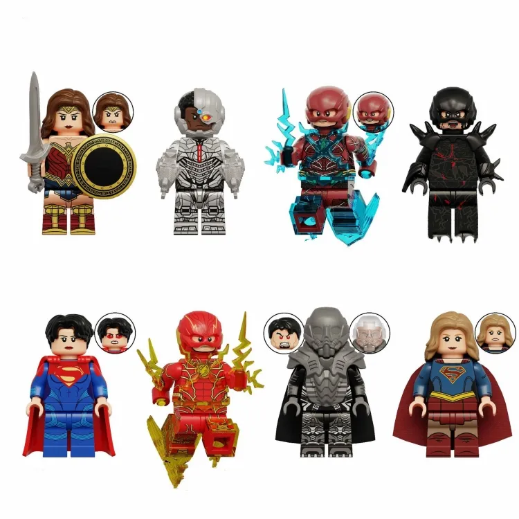 KT1071 personaje de película The Flash Cyborg General Zod Wonder Woman Mini bloques de construcción juguete educativo de ladrillo para niños