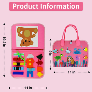 Ebeveyn-çocuk aktivite oyuncak keçe meşgul çanta öğrenme kitabı mermaid tasarım meşgul kurulu bulmacalar oyunu yürümeye başlayan için 3-6 yaşında - Product Image 2
