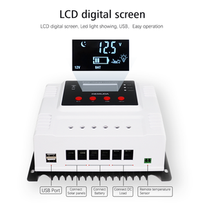 Controlador de carga de panel solar fotovoltaico inteligente, regulador 10A 20A 30A 60A 12V 24V 48V PWM, controlador de cargador solar de energía con aplicación WIFI - Product Image 6