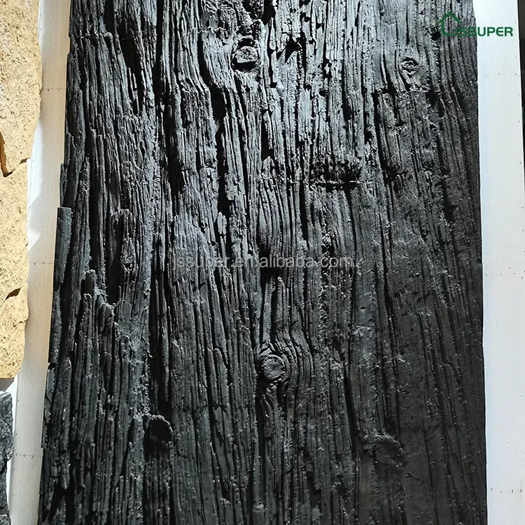 Novo Design China Fabricante PU Painel De Parede De Pedra Falso Artificial Pedra Cultivada PU Árvore Alpina Design Para Interior E Fora Porta