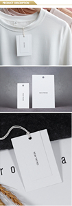 Etiquetas personalizadas a precio de fábrica para ropa, logotipo propio con papel de cuerda de plástico gratis, etiquetas colgantes de ropa sostenibles impresas en blanco - Product Image 5