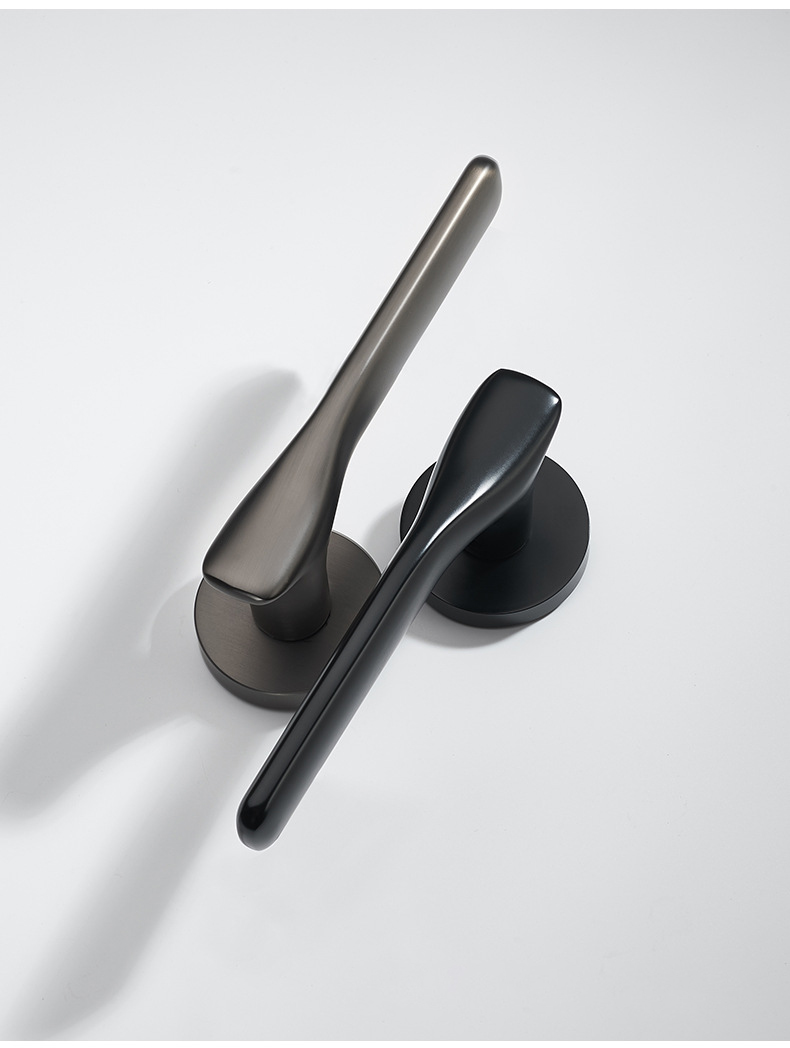 professional manufacturer quality black door handle  lock for wood door modern zinc alloy mortise lever door handle