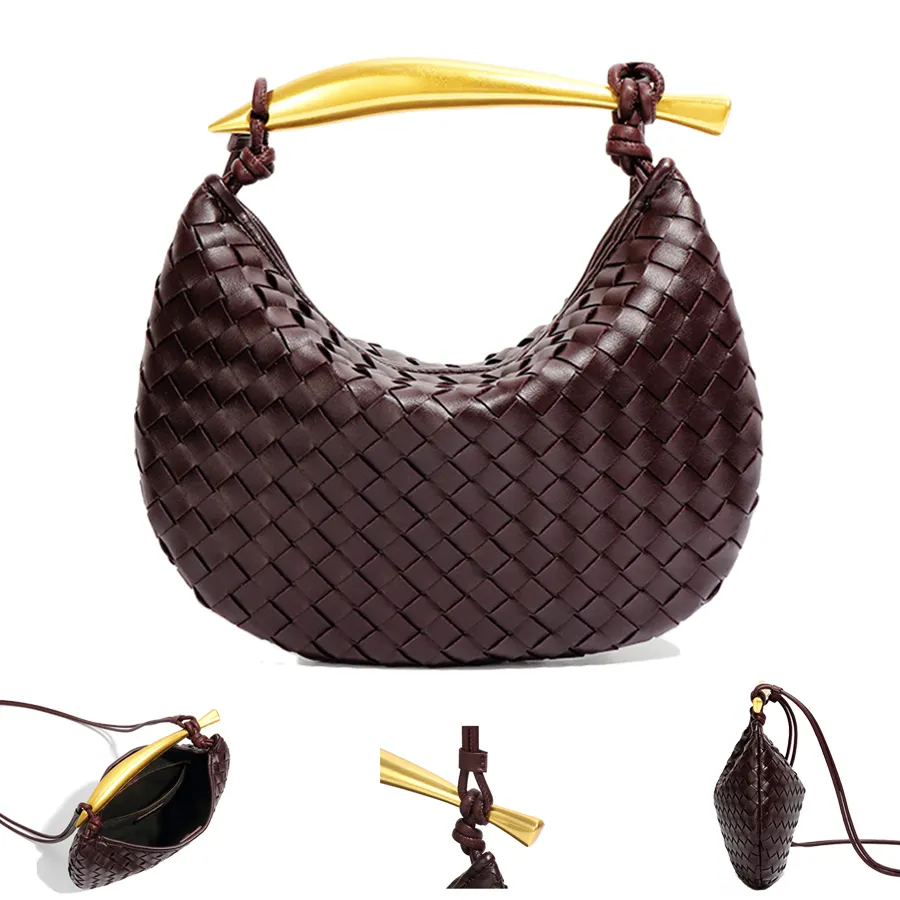 Bolsos de mujer listos nuevo diseño tejido a mano hombro pu 2024 bolso de cuero trenzado bolsos de sillín de mujer a la venta 3151