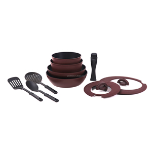 POCOCINA Modern tasarım MSF-A6064 10 adet yapışmaz TENCERE SETİ katlanabilir indüksiyon uyumlu çıkarılabilir kolu sürdürülebilir mutfak - Product Image 1