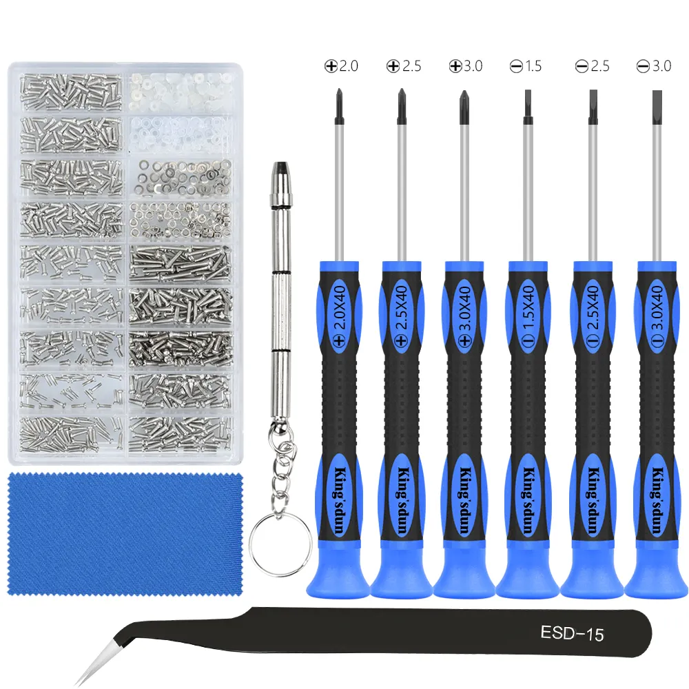 KS-860003-DZ Kit de reparación de gafas de sol de herramienta DE LA REPARACIÓN DE LA conjuntos con almohadillas de nariz tornillos destornillador pinzas para reparación de reloj