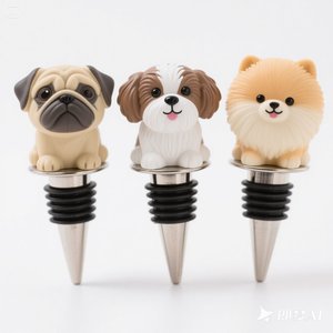 樹脂犬用ワインコルク手作り犬用ヘッドデザインシャンパン & 赤ワインノベルティバーアクセサリー