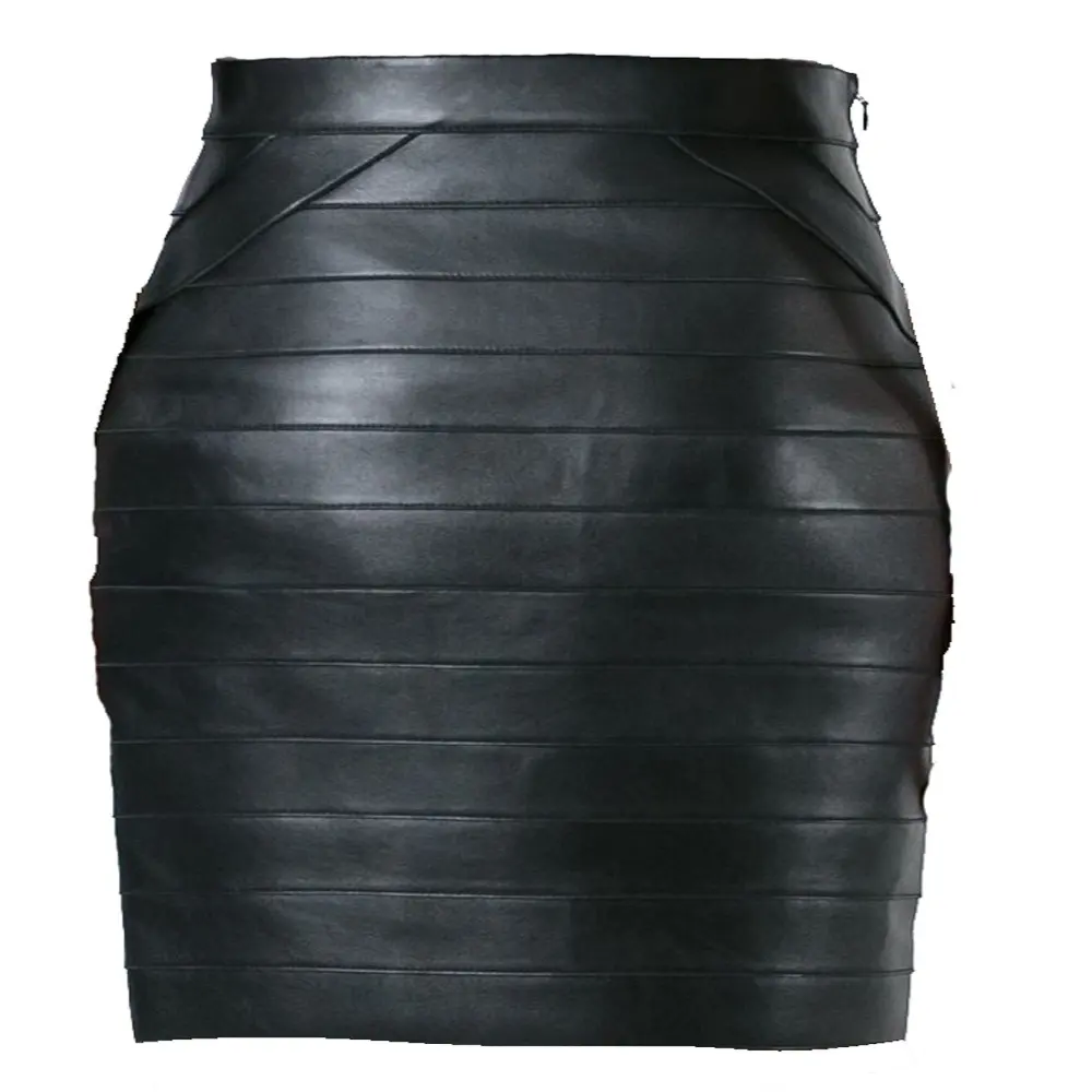 leather pencil skirt Women Trendy PU Leather Midi Skirt Solid Color High Waist Lace-up Side Button Slim Skinny Pencil Skirt for
