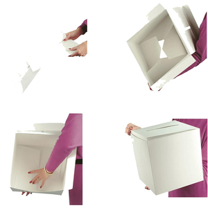 Özel tasarım büyük 8x8 karton çekiliş kutuları yeniden çıkarılabilir masa üstü kullanım ürün fotoğraf çerçevesi için katlanmış beyaz - Product Image 6