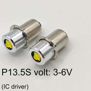 P13.5S P13 5S E10 3W 3V 4.5V 6V 18V LED Lamp Bulb Replacement Flashlight Torch Bulb with Emergency <strong>Light</strong> Works with CD Cells - Product Image 5