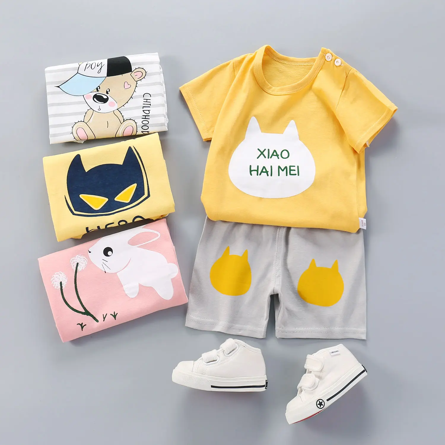 Cool Baby abbigliamento nuovi vestiti appena nati manica corta set di abbigliamento per neonato estate
