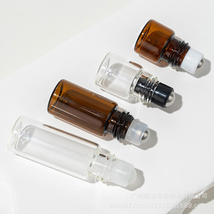 ボール香水 & エッセンシャルオイルボトル用アンバーミニガラスローラー1ml 2ml 3ml 5mlトラベルサイズシールタイプのサンプルロール - Product Image 3
