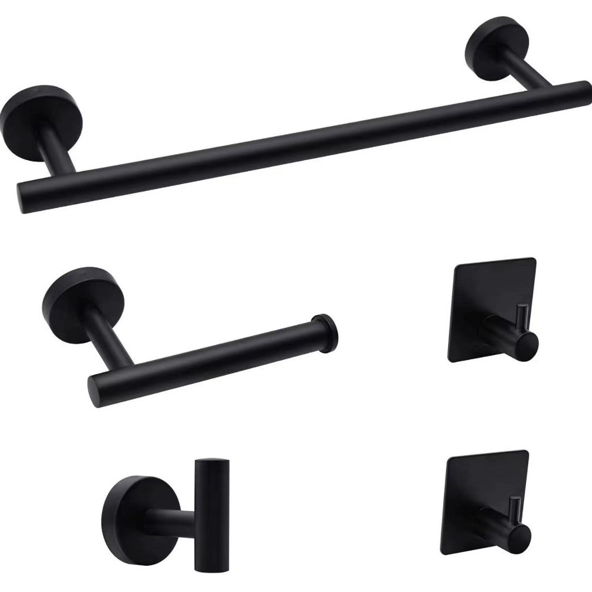 Set da cinque pezzi senza anelli - nero