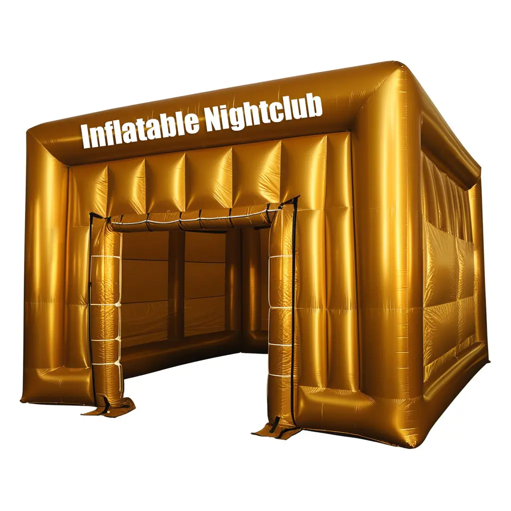 Tente de pub en PVC 20x20 10x20 Blow Up Black White House avec discothèque lumineuse pour les événements de fête de cube d'anniversaire boîte de nuit gonflable