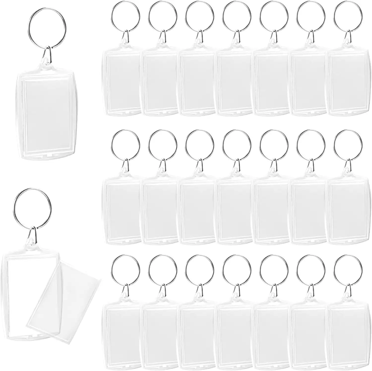 Artisanat personnalisé Promotion plastique blanc acrylique porte-clés cadeaux promotionnels d'affaires