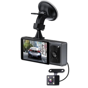 3 <strong>Channel</strong> Car Dash Cam 3&quot; LCD Display HD Night Vision Black Box <strong>Vehicle</strong> Tools Parking Monitoring for Traffic Recording - Product Image 1