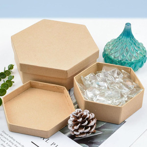 B841 giấy màu nâu <span class=keywords><strong>MACHE</strong></span> handmade hộp các tông nhỏ hình lục giác Kraft tiết kiệm phụ kiện mỹ phẩm trang sức quà tặng hình lục giác hộp - Product Image 5