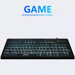 Jedel 102 teclas de iluminación USB con cable teclado de membrana de oficina con luz lateral teclado personalizado Color teclado para juegos de ordenador