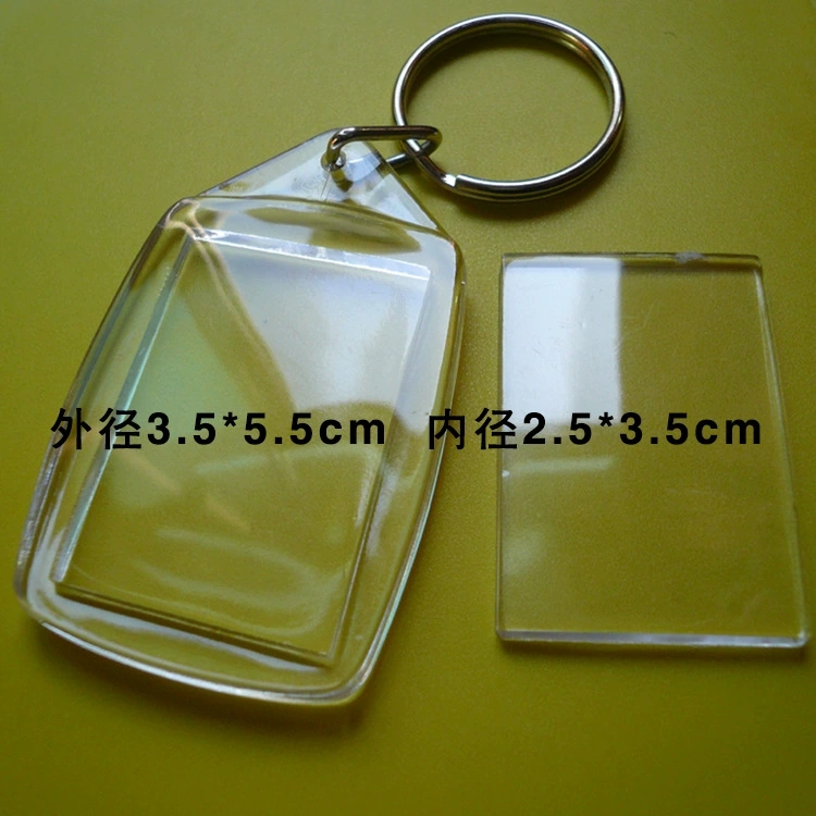双尖透明广告相框亚克力钥匙扣库存创意吊坠库存diy促销礼品 - Product Image 5