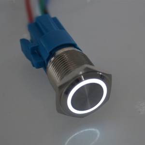 Impermeabile 16mm a testa piatta pulsante a LED interruttore in metallo 3V 12V 24V 220V Max. 250V con luce - Product Image 4