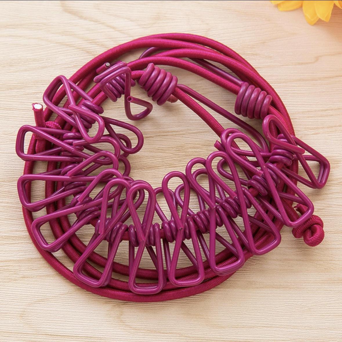 Corde à linge rétractable-rose rouge 1 pièce