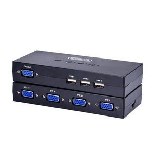 FJ-401UK Fjgear <strong>4</strong> Port Desktop <strong>Kvm</strong> <strong>Switch</strong> Usb2.0 1920*1080 <strong>4</strong> <strong>Input</strong> <strong>1</strong> <strong>Output</strong> Support Usb Vga/keyboard/mouse/etc.