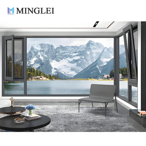Kunden spezifische hochwertige Kipp-und Dreh flügel fenster Energie effiziente eingebaute Jalousien Aluminium dreifach verglaste Flügel fenster - Product Image 5