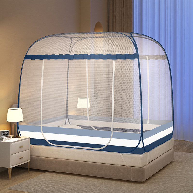 Striped-blue double door