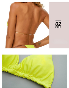 SHINBENE özel Logo kadınlar seksi şeffaf kayış Bikini yüksek kesim mayo katı yüksek bacak mayo