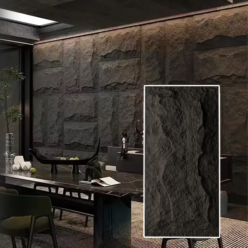 Pelapis batu Pu, panel Pu batu dekoratif ringan, batu bata luar ruangan putih