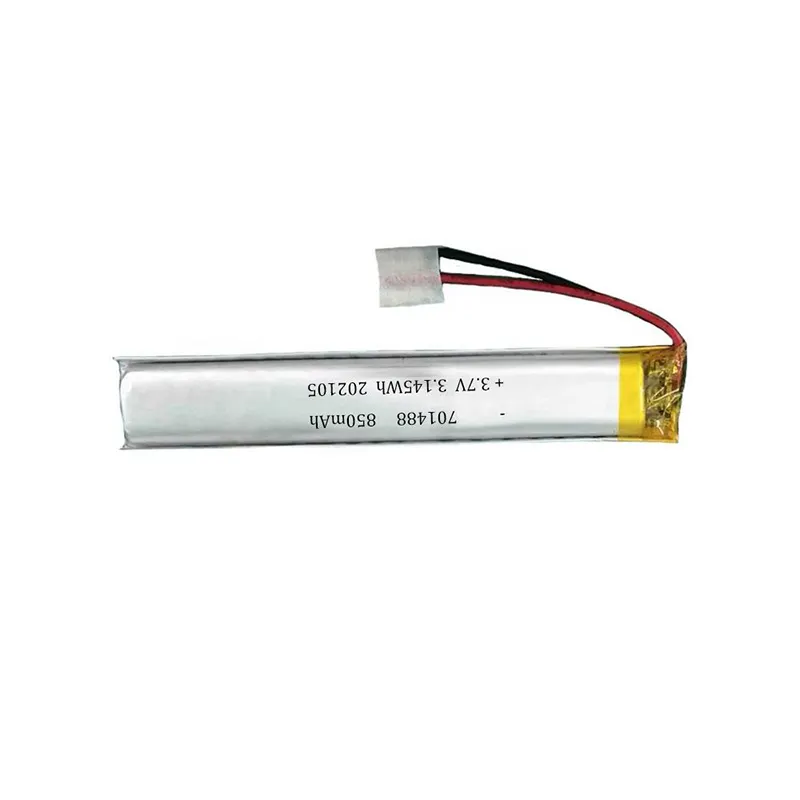850mAh 3.7V illuminazione a Led batteria agli ioni di litio batteria lipo ultrasottile batteria al litio ricaricabile 701488 con PCM e fili