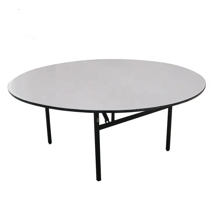 Mesa de banquete plegable para 10 personas, muebles de Hotel de madera contrachapada superior de PVC de tamaño personalizado duradero para comedor, restaurante