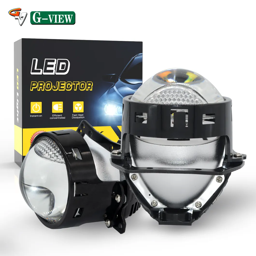 G-View 6000K Auto Car 3.0 LED Projector Lenses with DRL Signal Lights Headlight H4 Mini LED Projector Headlight H7 Car