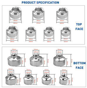 7 pièces outils automobiles outils de Service d'huile Kit principal de douille capuchon d'outil de retrait ensemble de clés de filtre à huile en aluminium - Product Image 4