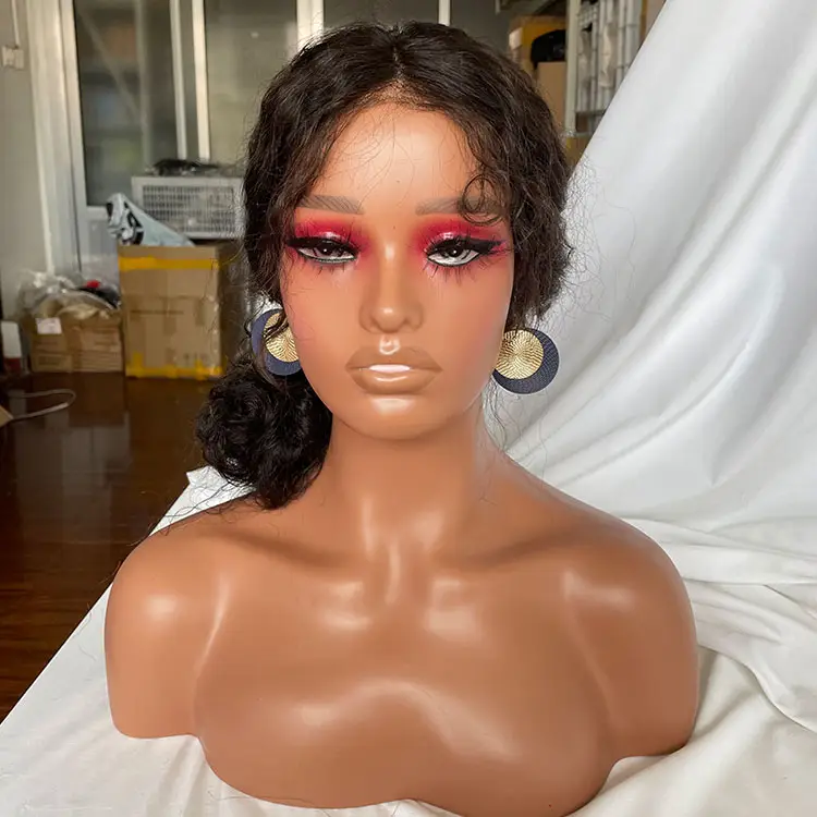 Tête de mannequin avec buste de tête de mannequin d'affichage d'épaule pour perruques, maquillage, accessoires de beauté