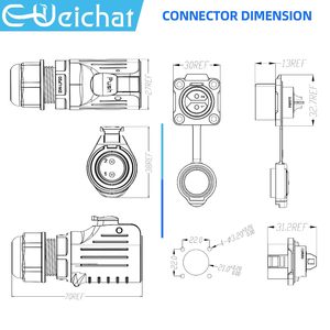 EW-LP20 промышленный быстросъемный противоинтерференционный разъем водонепроницаемый M20 2-12 контактный фланцевый разъем Быстрый IP68 авиационный 5A медь - Product Image 3