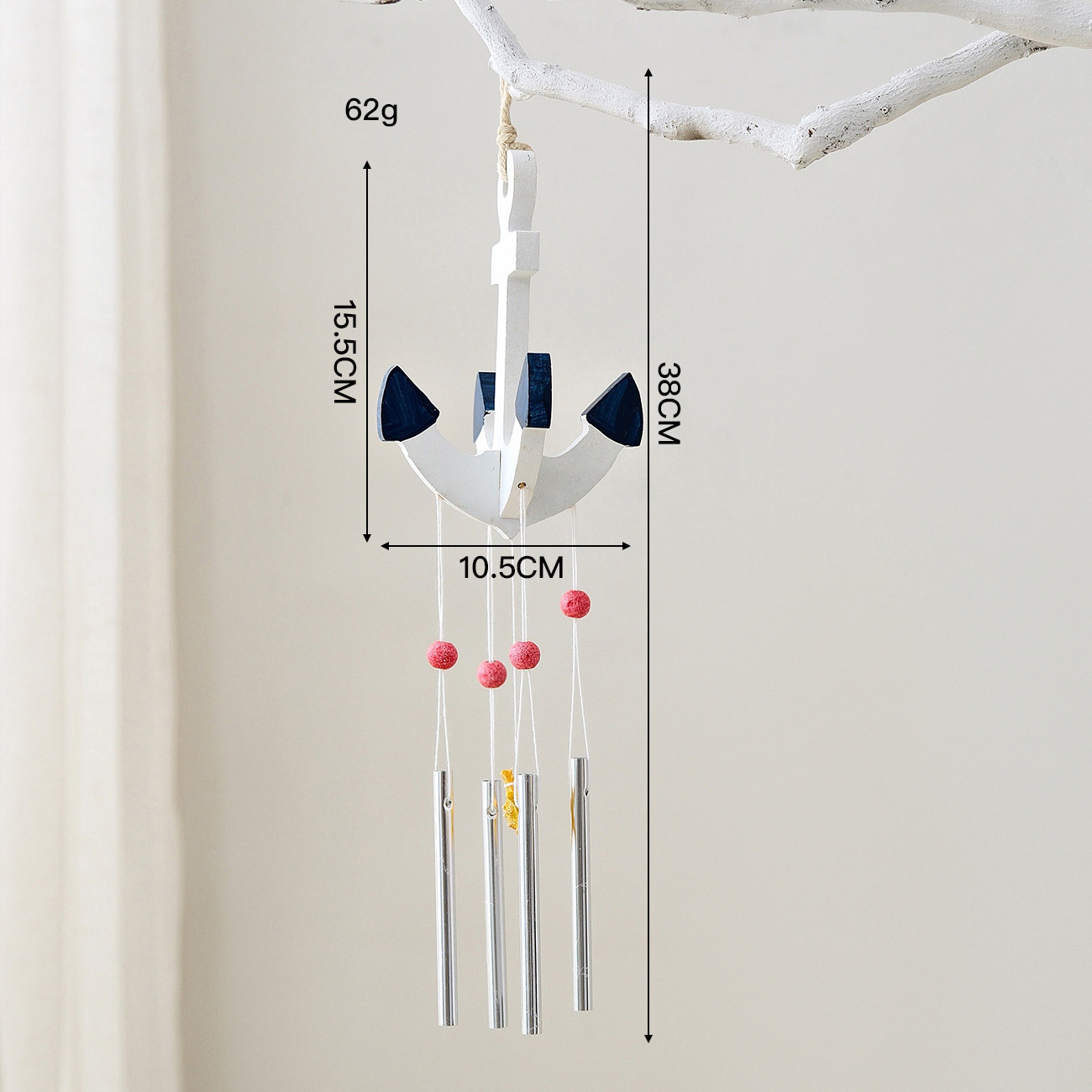 Diagonal anchor wind chimes starfish
