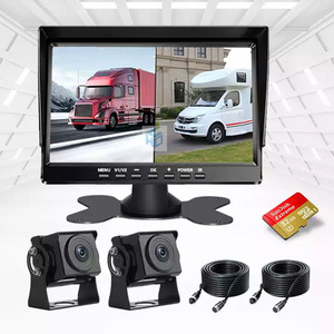 7 inç monitörlü kamera kamyon dikiz sistemi kelebek braketi 4 Pin/AV kablosu AHD RVs için 2Ch kamyon ters kamera sistemi - Product Image 1