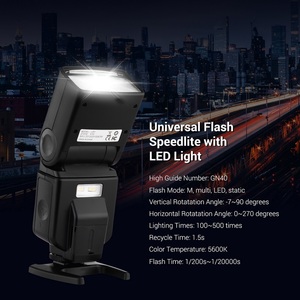 Andoer แฟลช Speedlite อเนกประสงค์ GN40ไฟ LED เติมแฟลชบนกล้องพร้อมอะไหล่กรอบ - Product Image 6