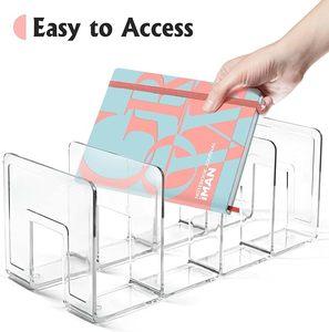 Cuốn sách rõ ràng tập tin SORTER khe cắm lớn <span class=keywords><strong>Acrylic</strong></span> bàn tổ chức tập tin thư mục chủ tổ chức văn phòng lưu trữ đứng Rack cho tài liệu - Product Image 2